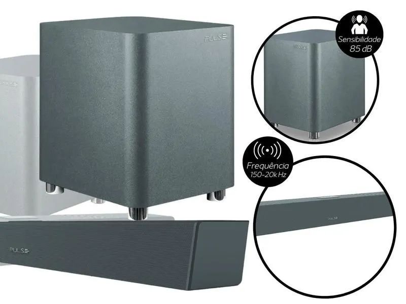 Soundbar Pulse com Bluetooth e Cabo Coaxial - Foto 3