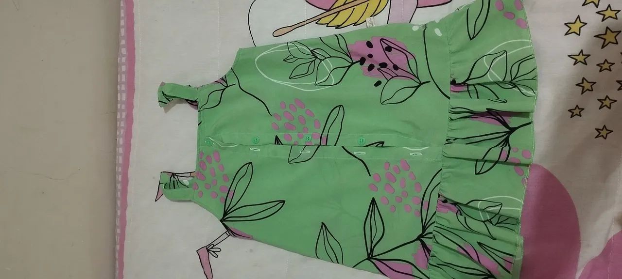Vestido Infantil Floral Verde - Foto 2