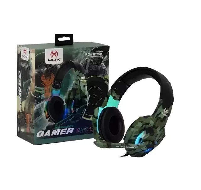 Headset Gamer Led Rgb Camuflado Mox