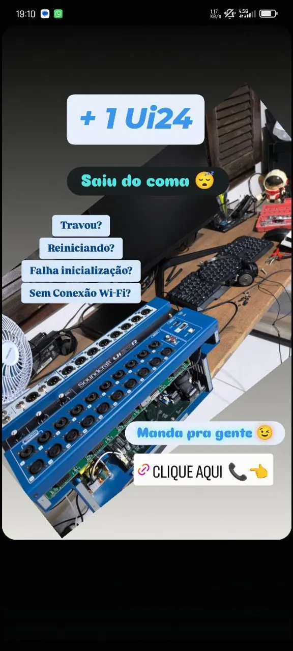 Manutenção Soundcraft Ui24R - Mesa de Som Digital