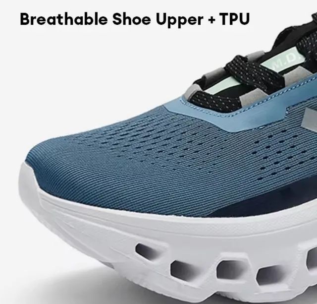 tênis de corrida leve respirável - md trend- azul/branco - 37 - Foto 3