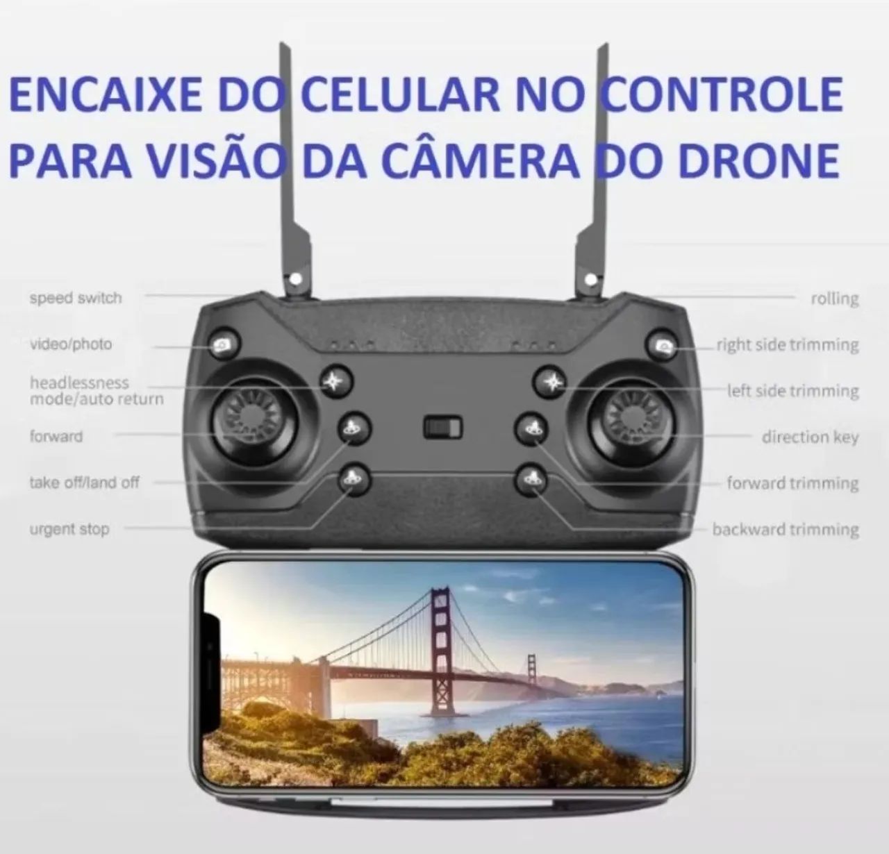 Drone com camera e88 e controle voo ao vivo pelo app TAG e99 gt3  - Foto 3