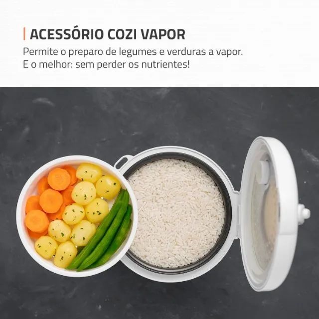 Panela Elétrica de Arroz Mondial Bianca Rice NPE-05 5 Xícaras - Branca - 110V  R$ 125,00 - Foto 2
