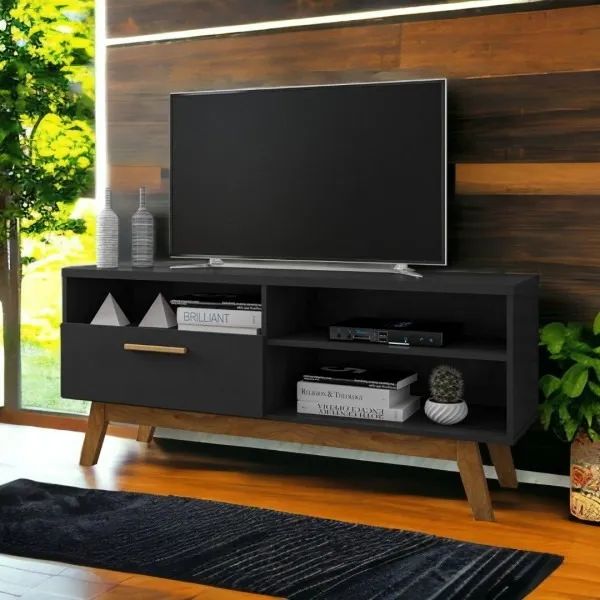 Rack de Madeira super moderna com 1,40 m - Entrega e montagem gratis  - Foto 2