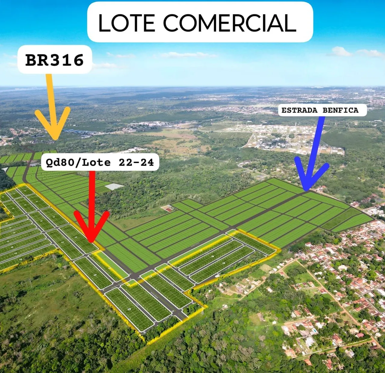 Investimento Seguro NOVA BENEVIDES - TRANSFIRO 3 LOTES COMERCIAIS - Aceito VEÍCULO