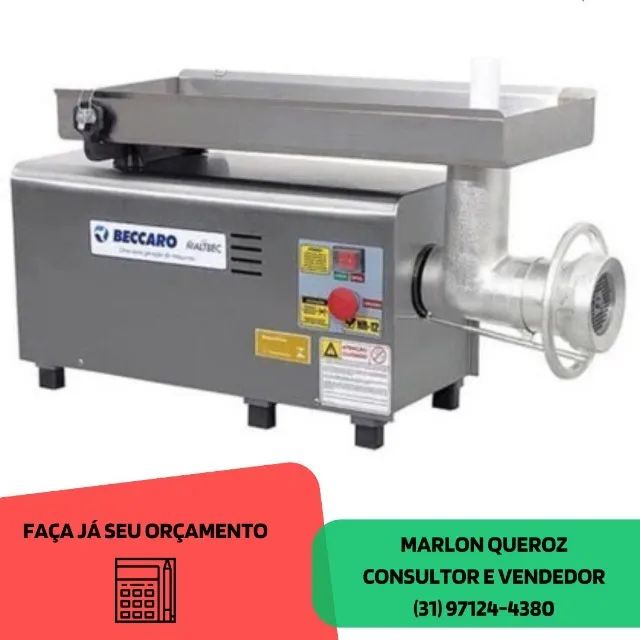 Moedor de Carne Boca 22 Bivolt Beccaro para Açougue