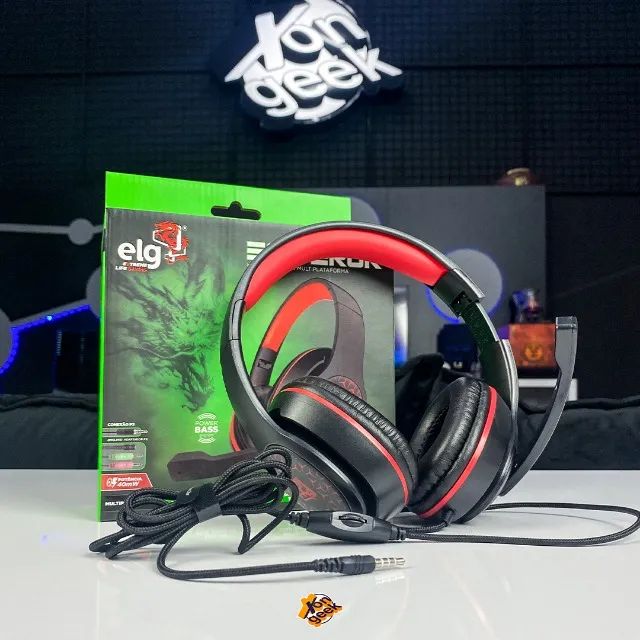 Headset Gamer ELG Emperor Preto/Vermelho - Multiplataforma | Voz Clara | Jogatina Melhor!