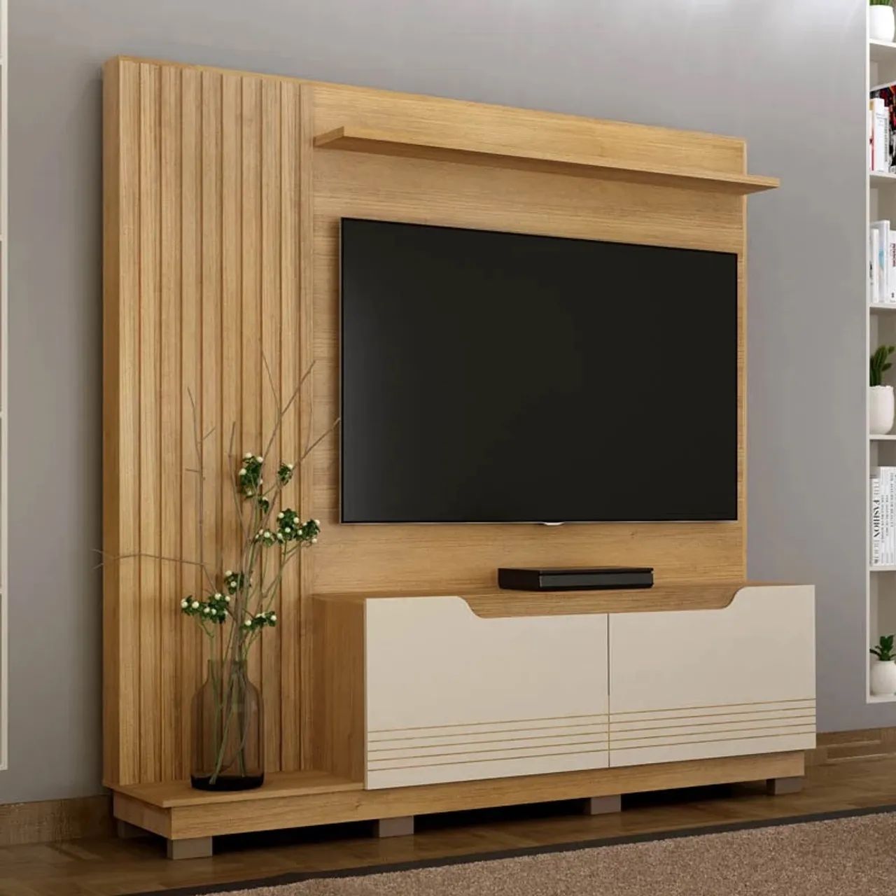 Home Ripado larg. 2.00m Cinamomo/Off White rf543