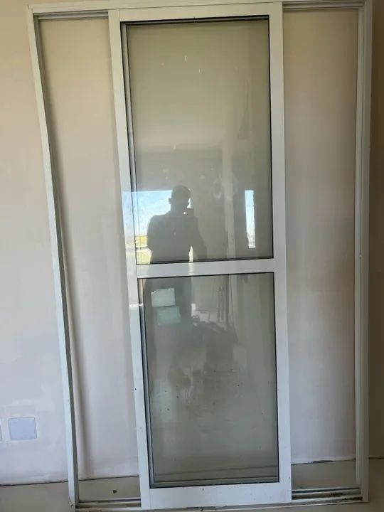 Porta de correr em alumínio branca - nova - Foto 2