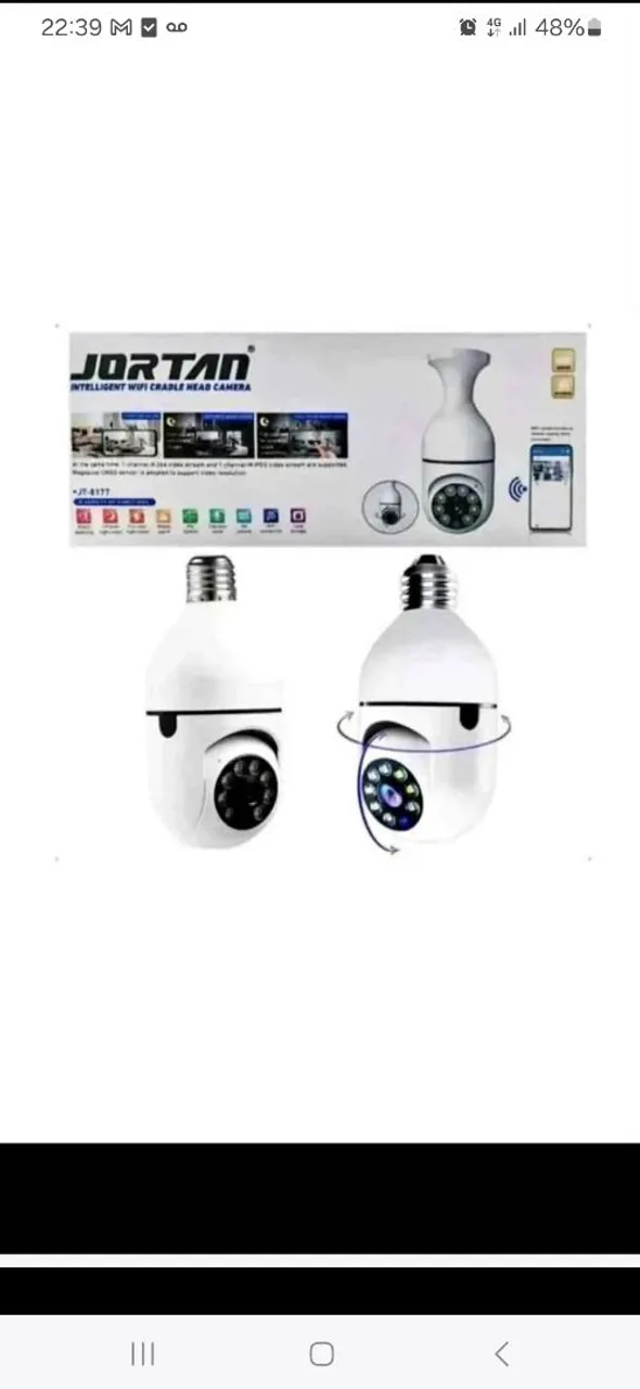 Câmera de Segurança Lâmpada Wifi 360° Visão Noturna Full HD