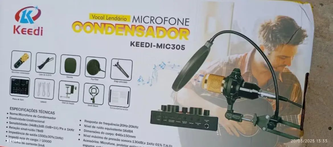 Microfone Condensador Profissional com Acessórios - Foto 4