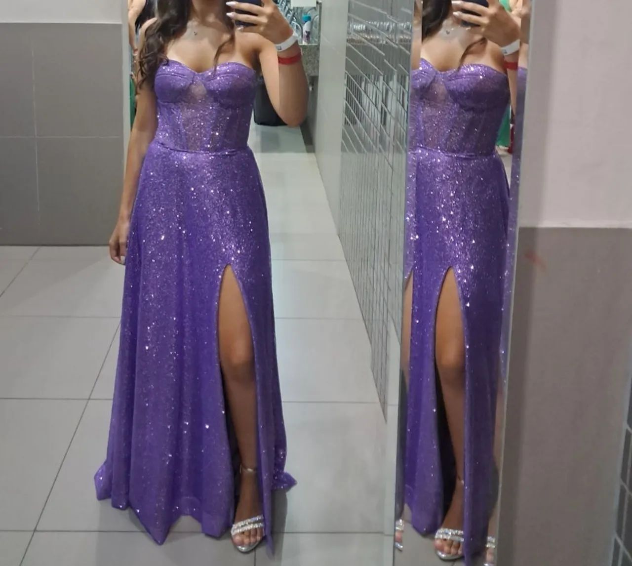 Vestido roxo de brilho 