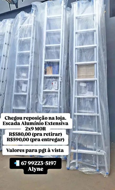 Escada Alumínio Extensiva 2x9 MOR - Nova