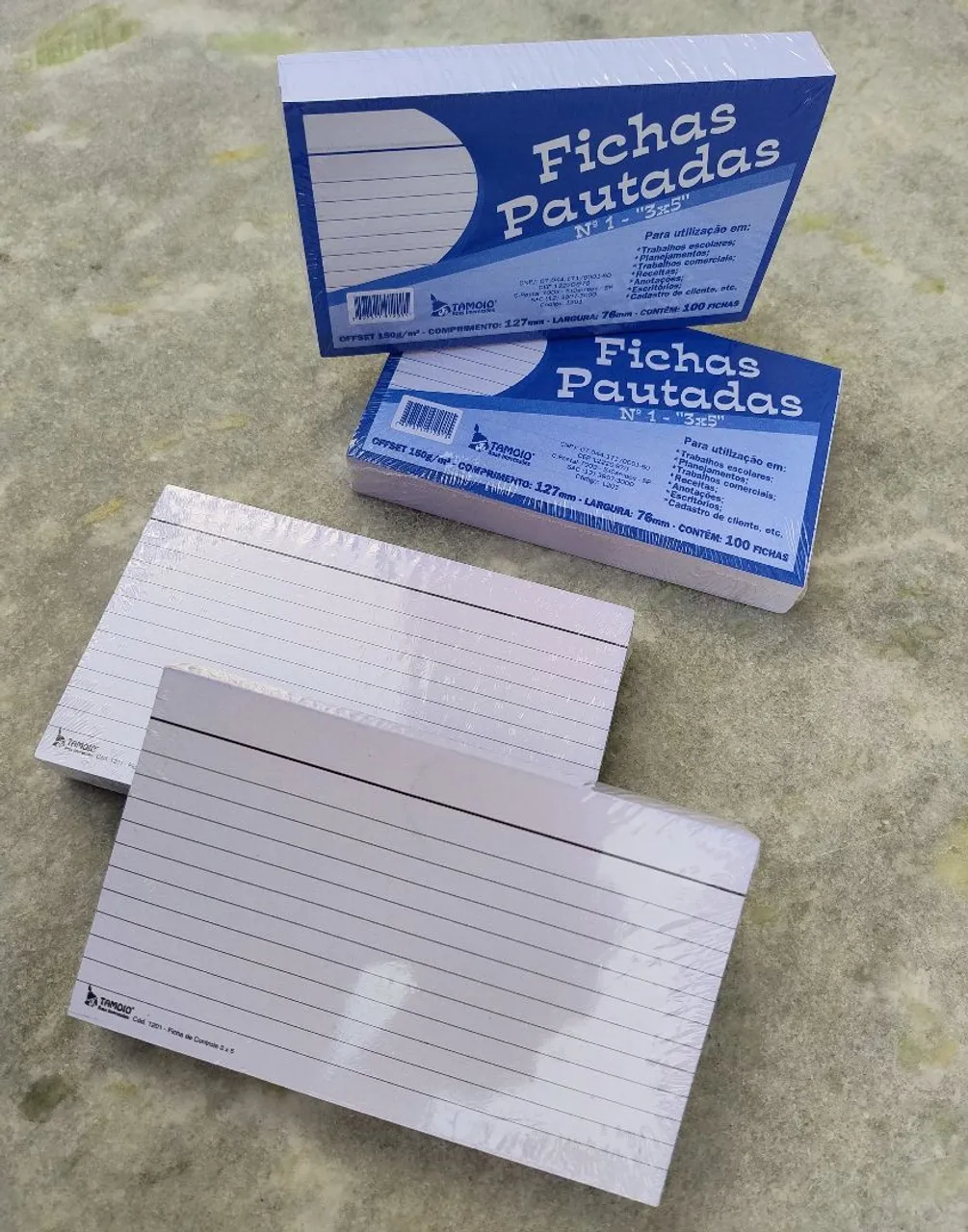 Fichas Pautadas 3x5 - 400 Unidades