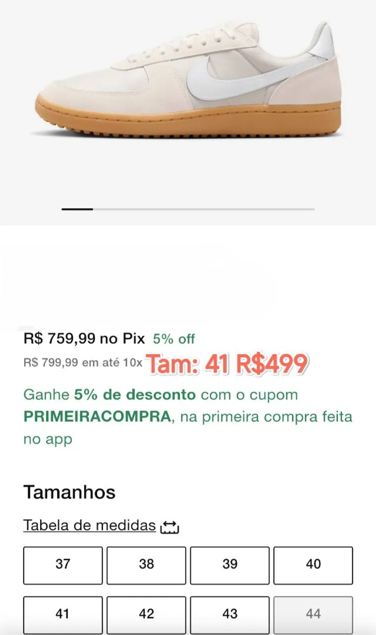 Tênis Nike - Bege