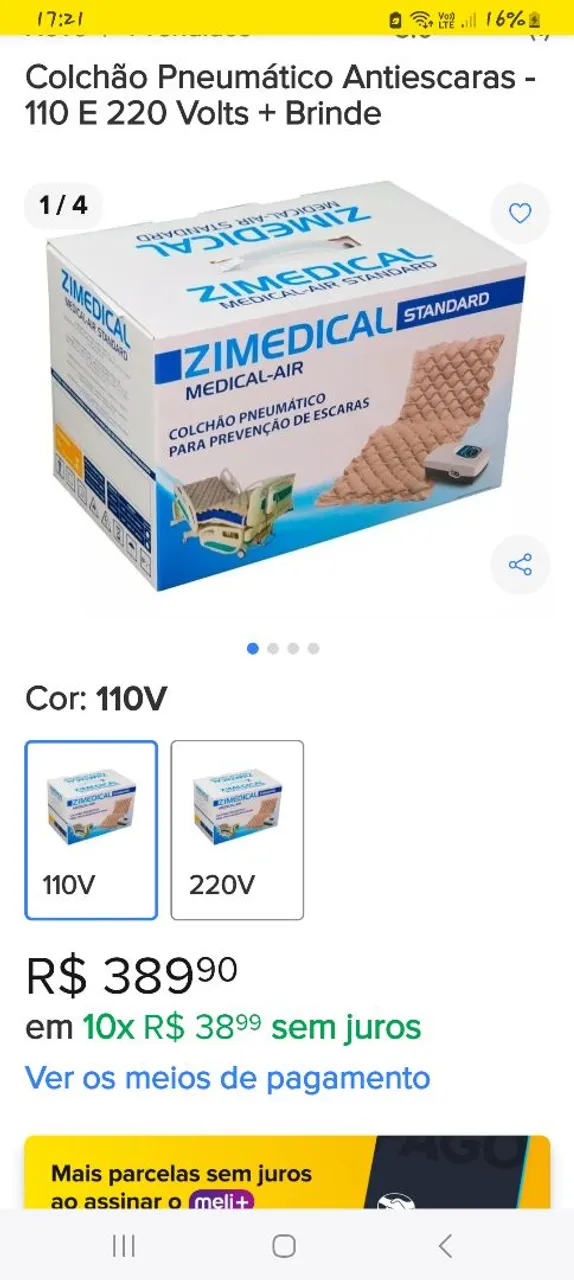 Colchão Pneumático Antiescaras ZIMEDICAL 110V/220V