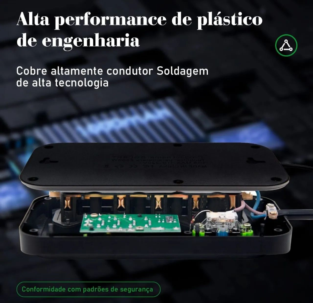 Extensão de 5M Metros Coibeu 220v 5 Tomadas + 5 USB (Preto) - Foto 6