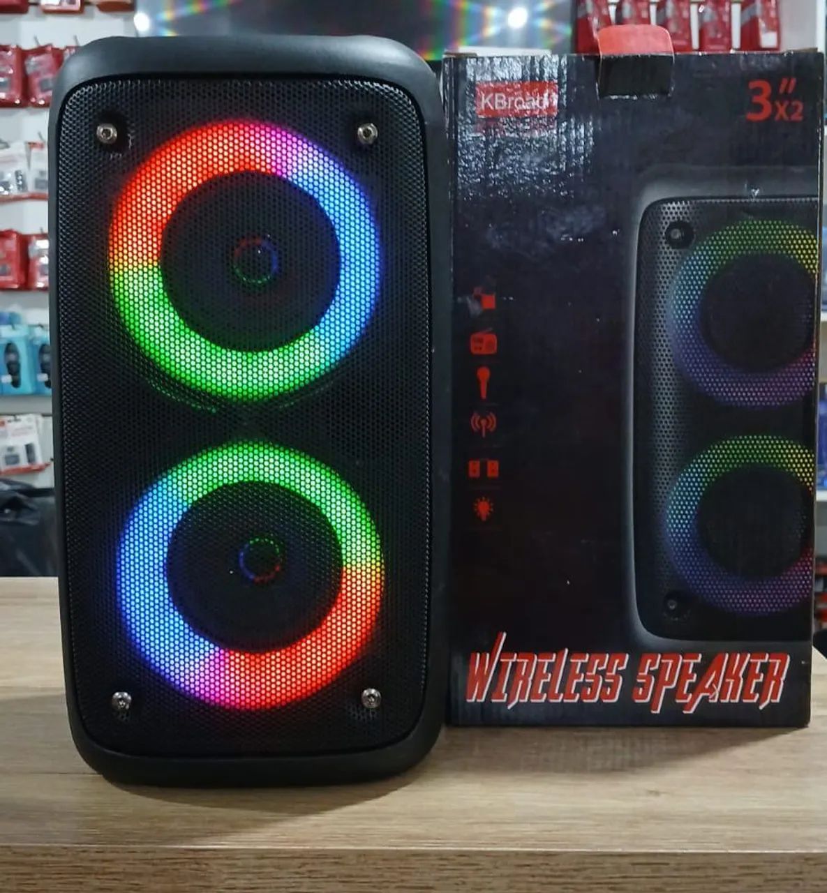Caixa de Som Bluetooth com LED