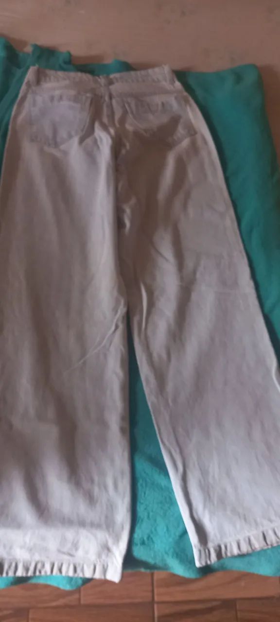 Calça jeans boca larga, jeans grosso  - Foto 3