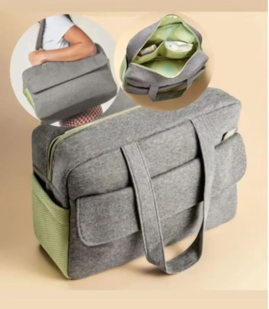 Bolsa Natura Mamãe e Bebê com trocador Prática - Foto 4