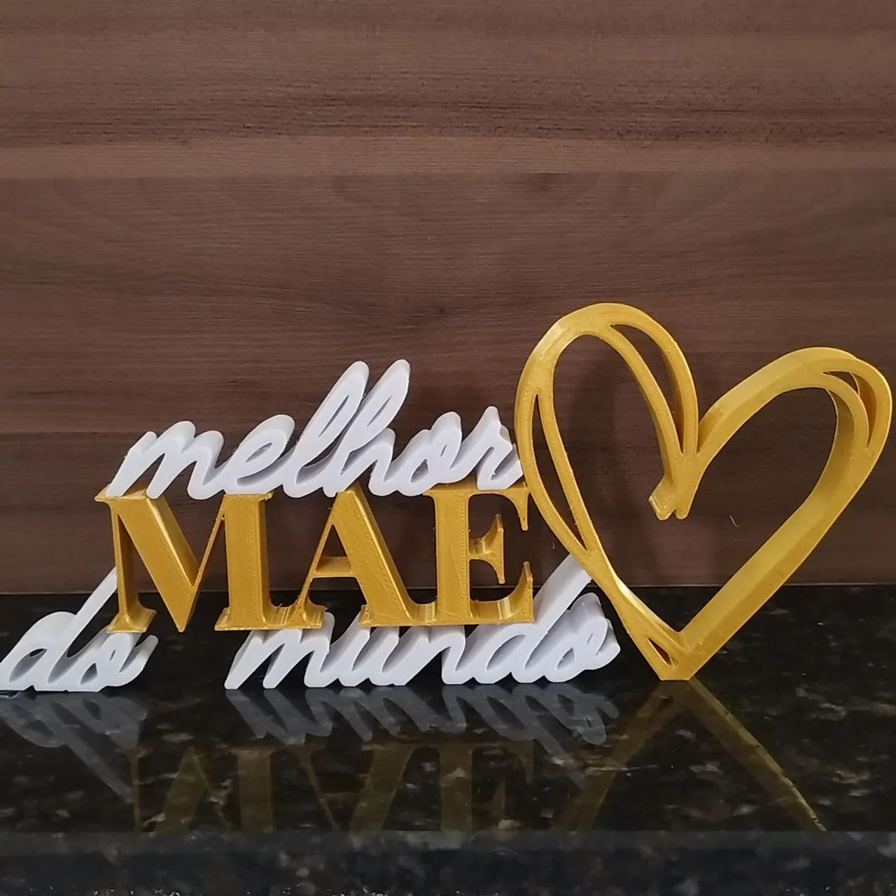 Plaquinha Decorativa Melhor Mãe do Mundo impressão 3D (Linhares)