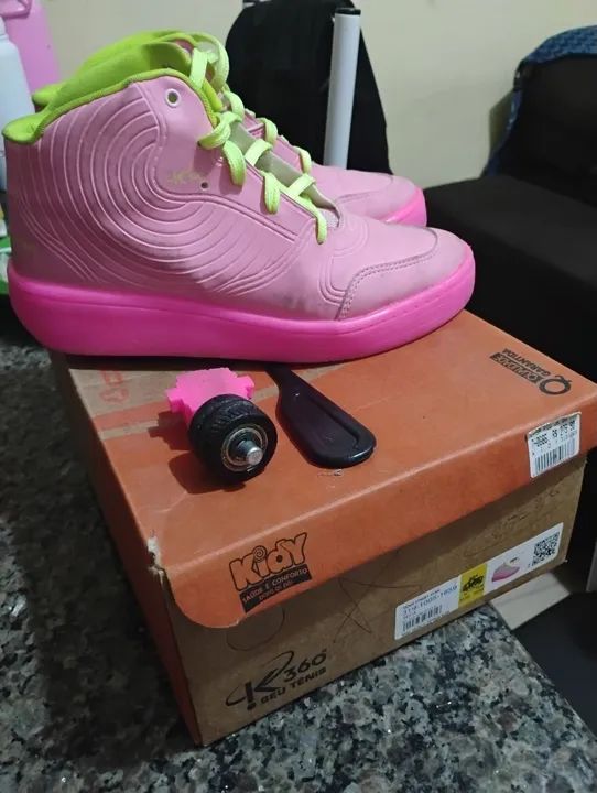 Tênis Infantil Kidy 360° - Rosa com Verde - 35e36