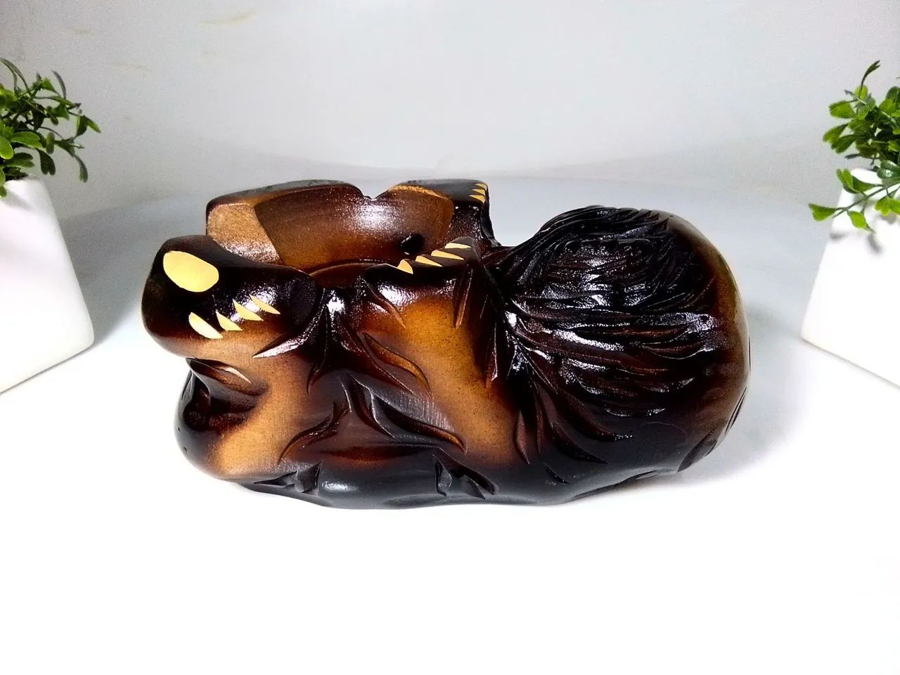 Antiga Escultura em Madeira - Kibori Kuma - Foto 4