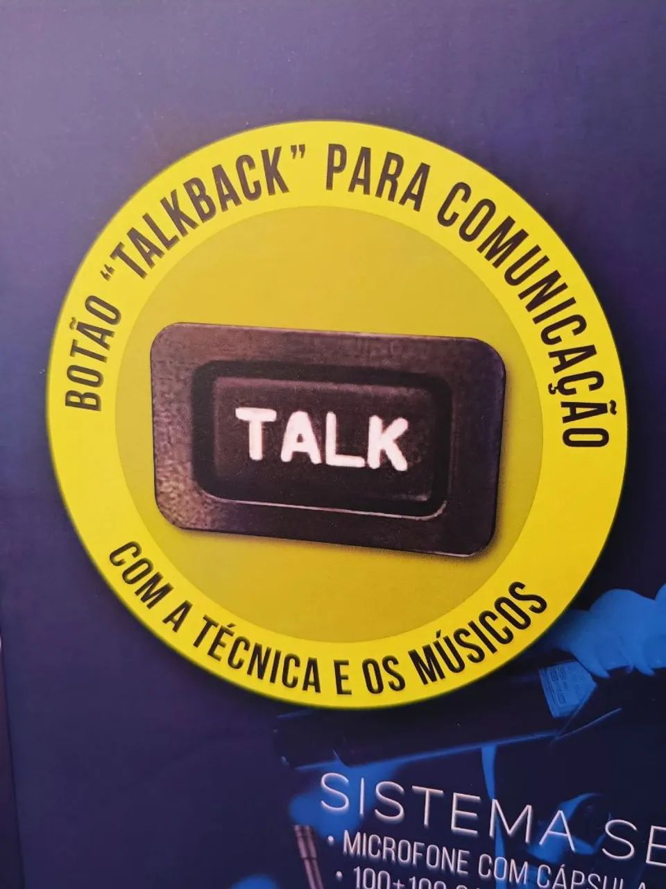 Microfone Sem Fio Profissional Dylan D-9001 TB - Talkbak Botão Comunicação - Foto 3