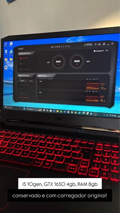 Notebook Gamer Acer Nitro Intel Core i5 - Foto 6