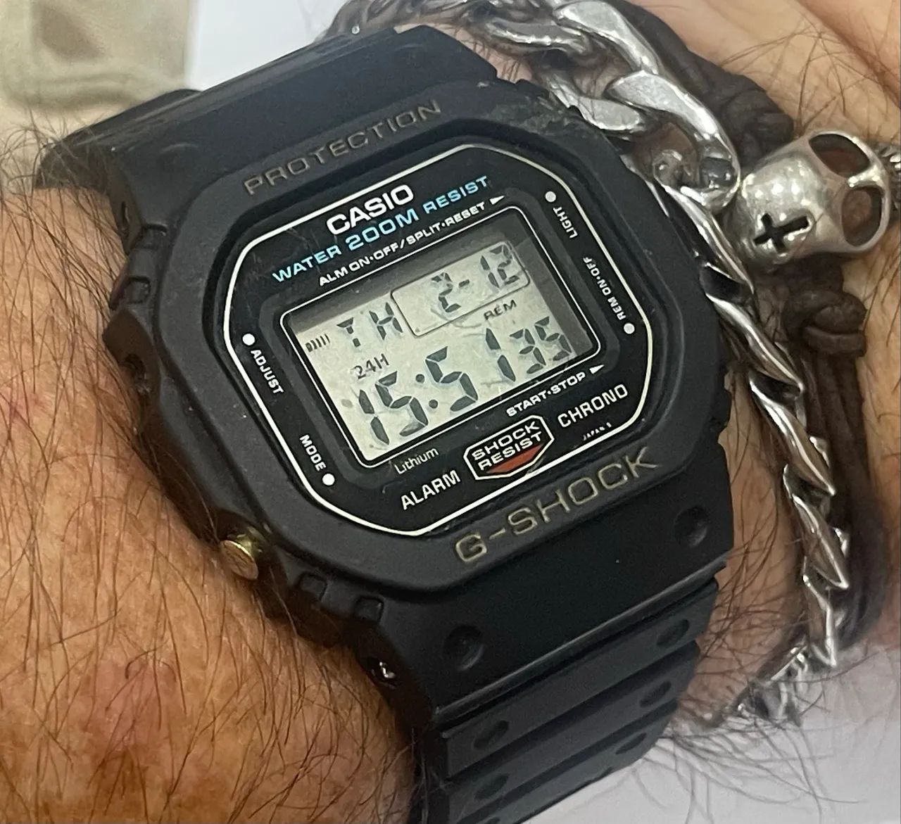 Casio G-Shock DW-5600 Módulo 691 WR200m Vintage Japan Fundo de rosca
