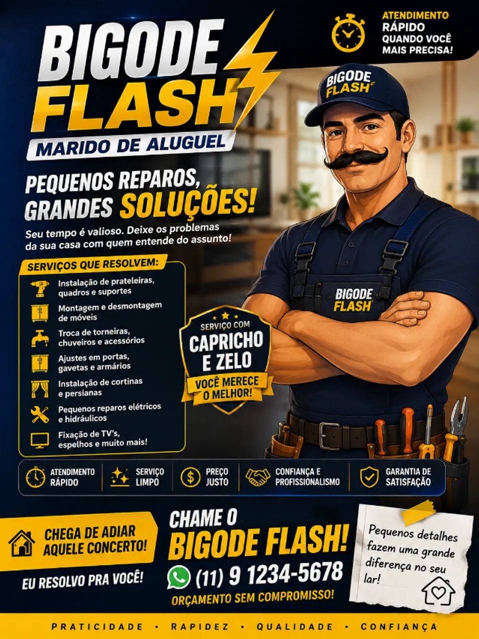 BIGODE FLASH | Marido de Aluguel | Reparos, Instalações e Montagens