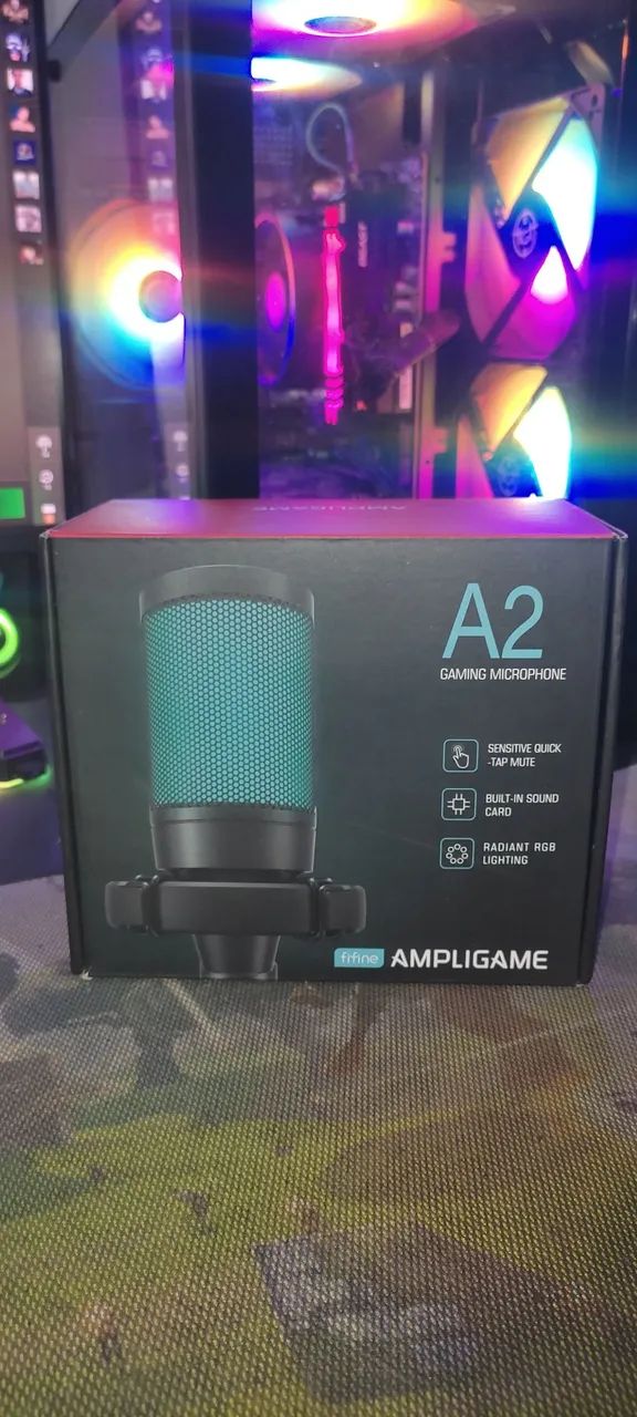 Microfone Condensador FIFINE A2 RGB Lacrado - Foto 2