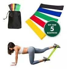 Kit 5 Faixas Elásticas Para Exercícios Mini band - Foto 3
