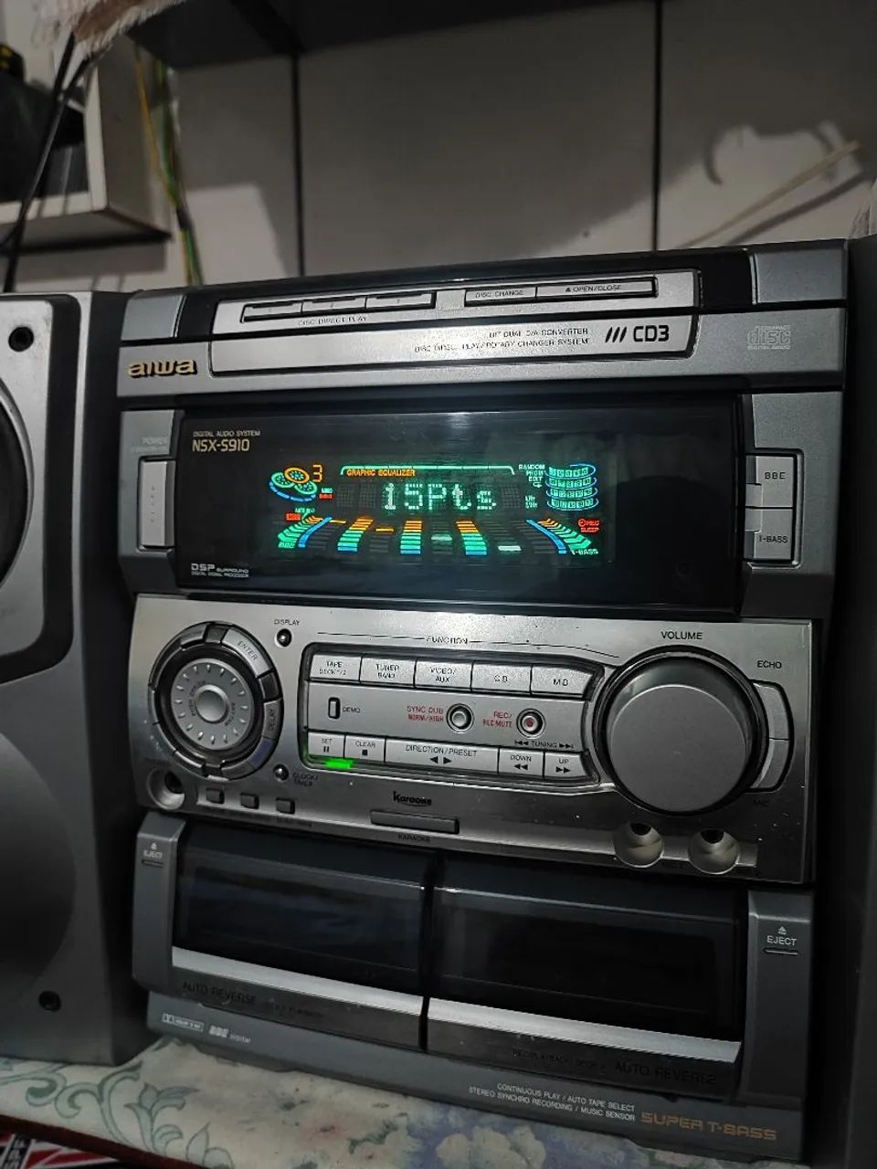 Vendo som aiwa modelo NSX-S910 com controle e adaptador bluetooth e USB - Foto 2