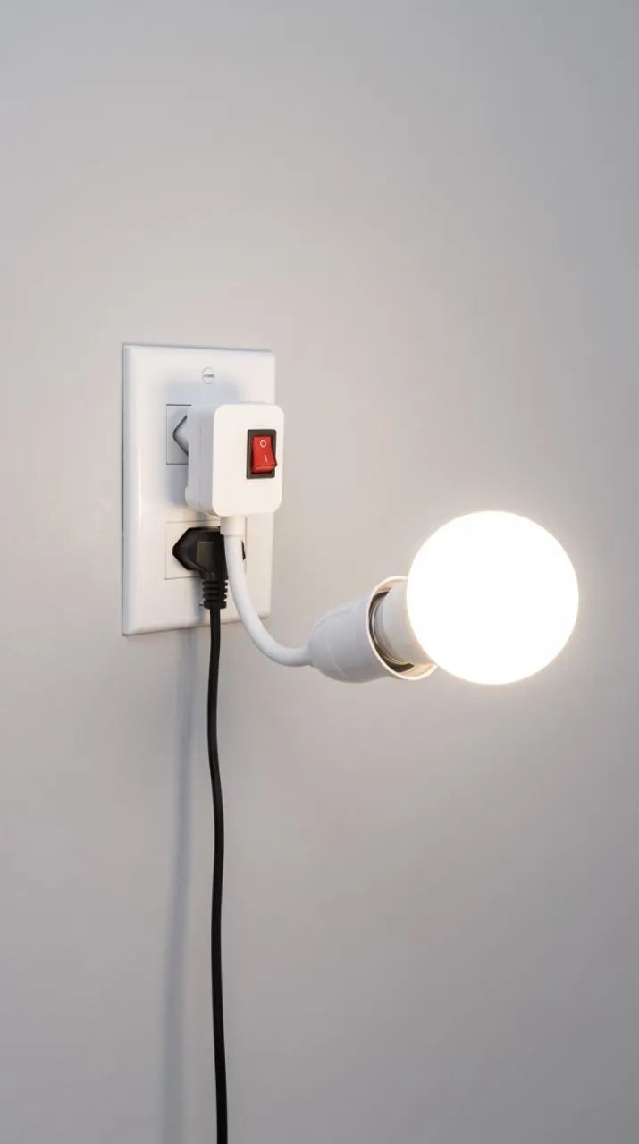 Suporte de Lâmpada Flexível com Plugue Europeu e Interruptor - Novo