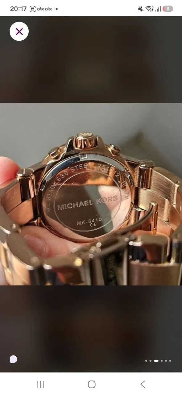 relógio michael kors mk5410 original rosé azul com caixa e elos - Foto 2
