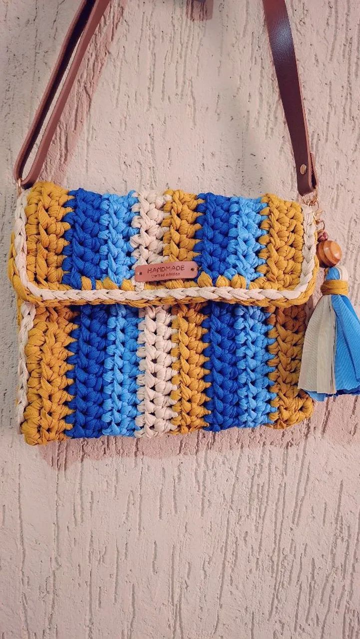 Bolsa crochê forrada 
