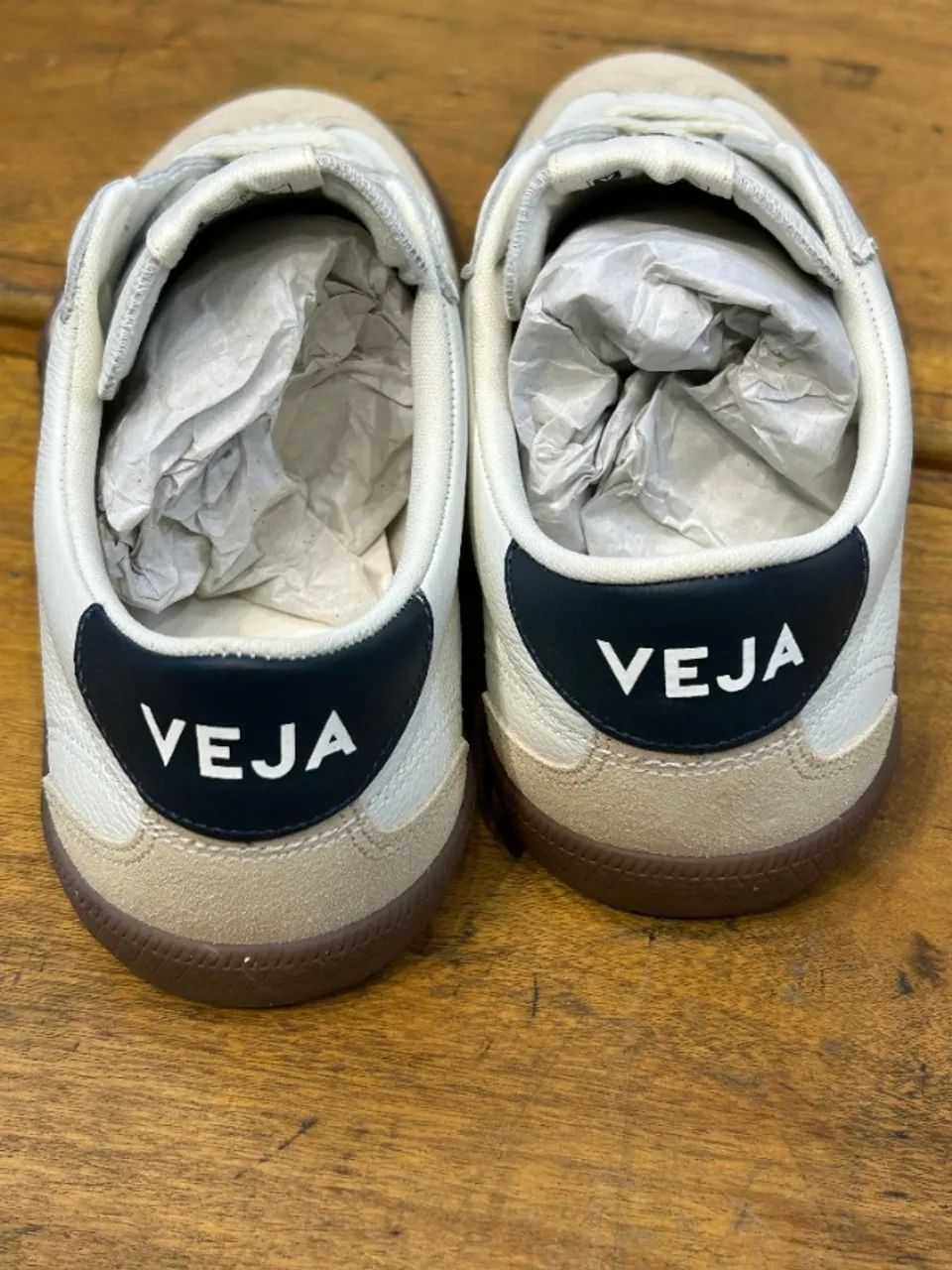 洋楽 V.A. Tênis Veja Volley O.T Leather - White Náutico Bark - Tamanho 41