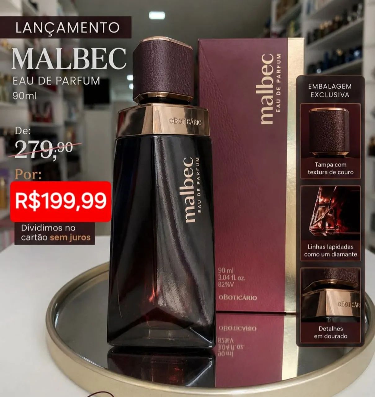 Malbec Eua Parfum Lançamento Oboticario 