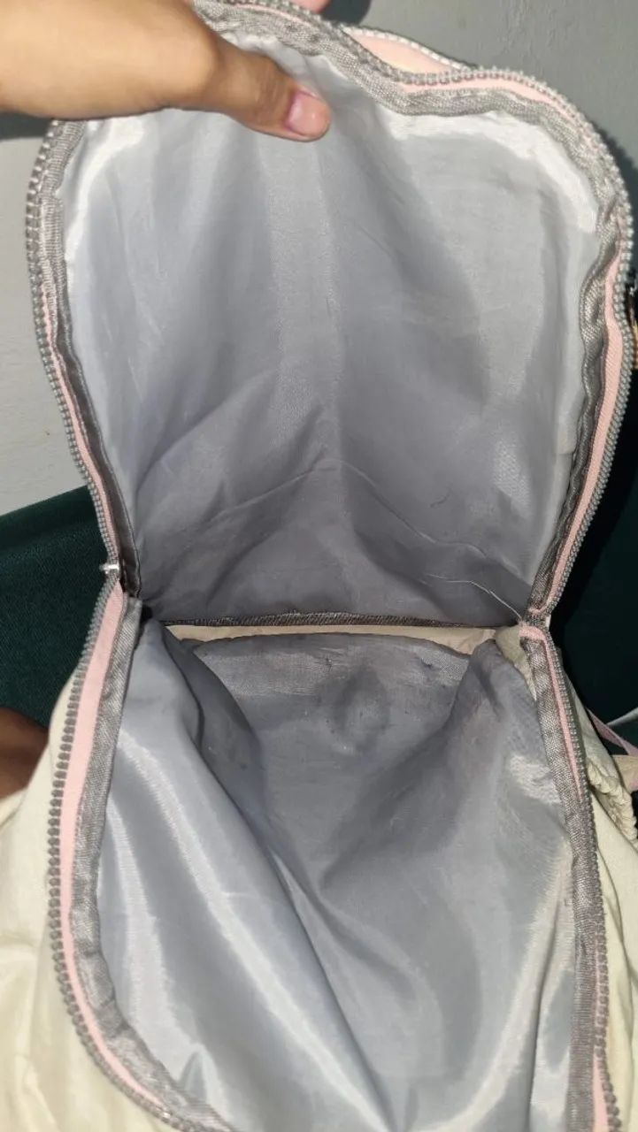 mochila Kipling de nylon bege/rosa.  - Foto 4