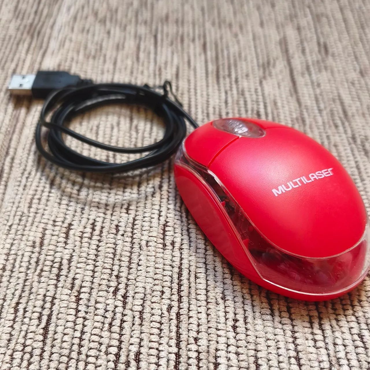 Mouse Óptico Multilaser USB MO003 Vermelho - Funcionando Perfeitamente - Foto 4