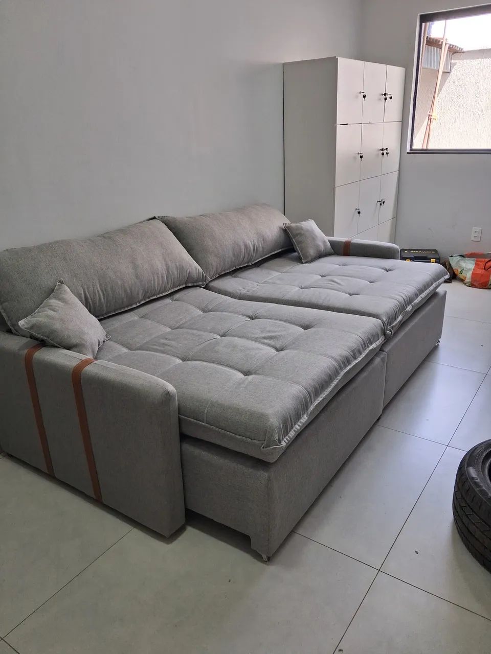 Sofá Cama 2.40cm cinza  - Foto 3