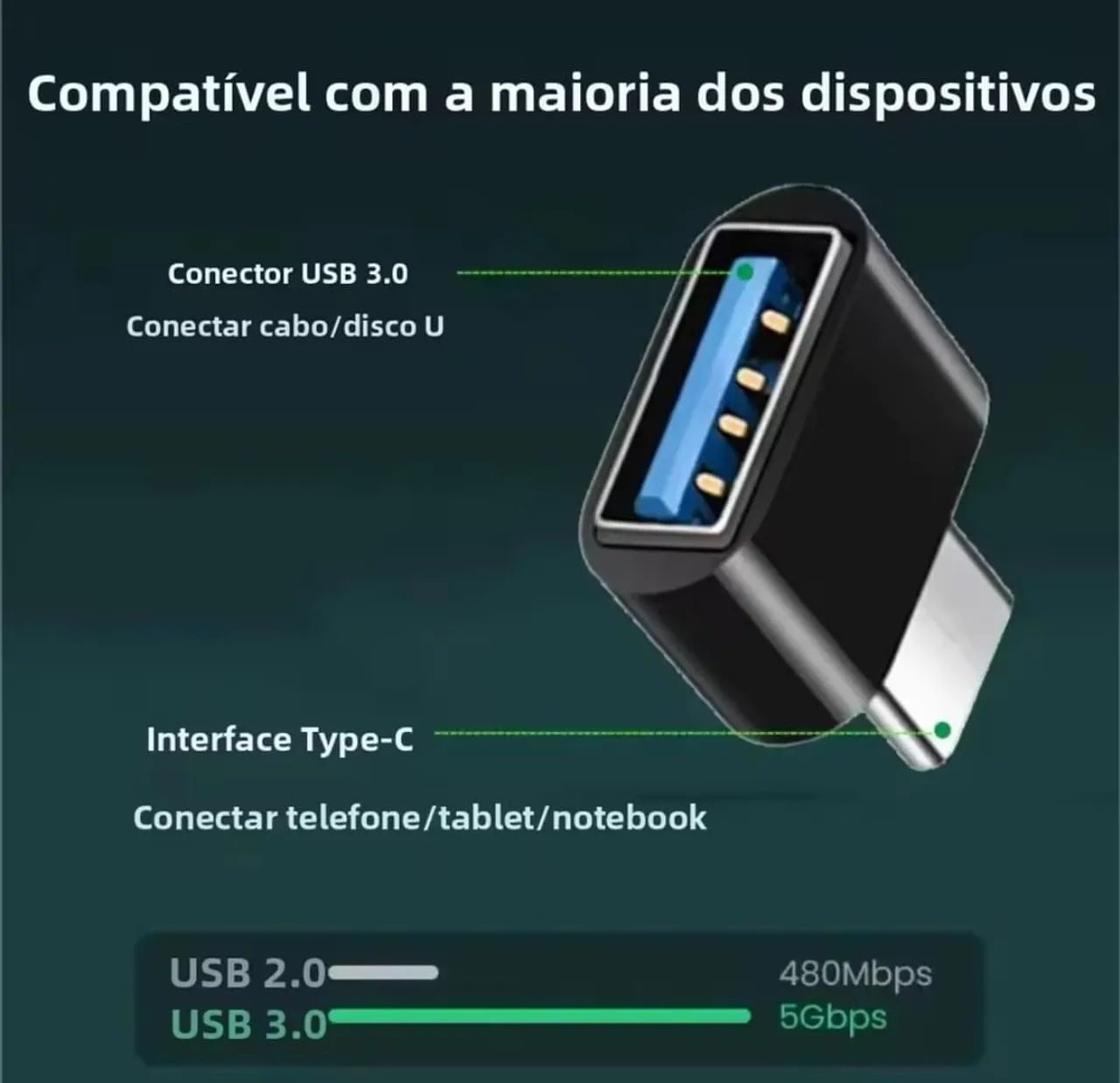 Adaptador OTG Tipo C para USB-A  - Foto 5