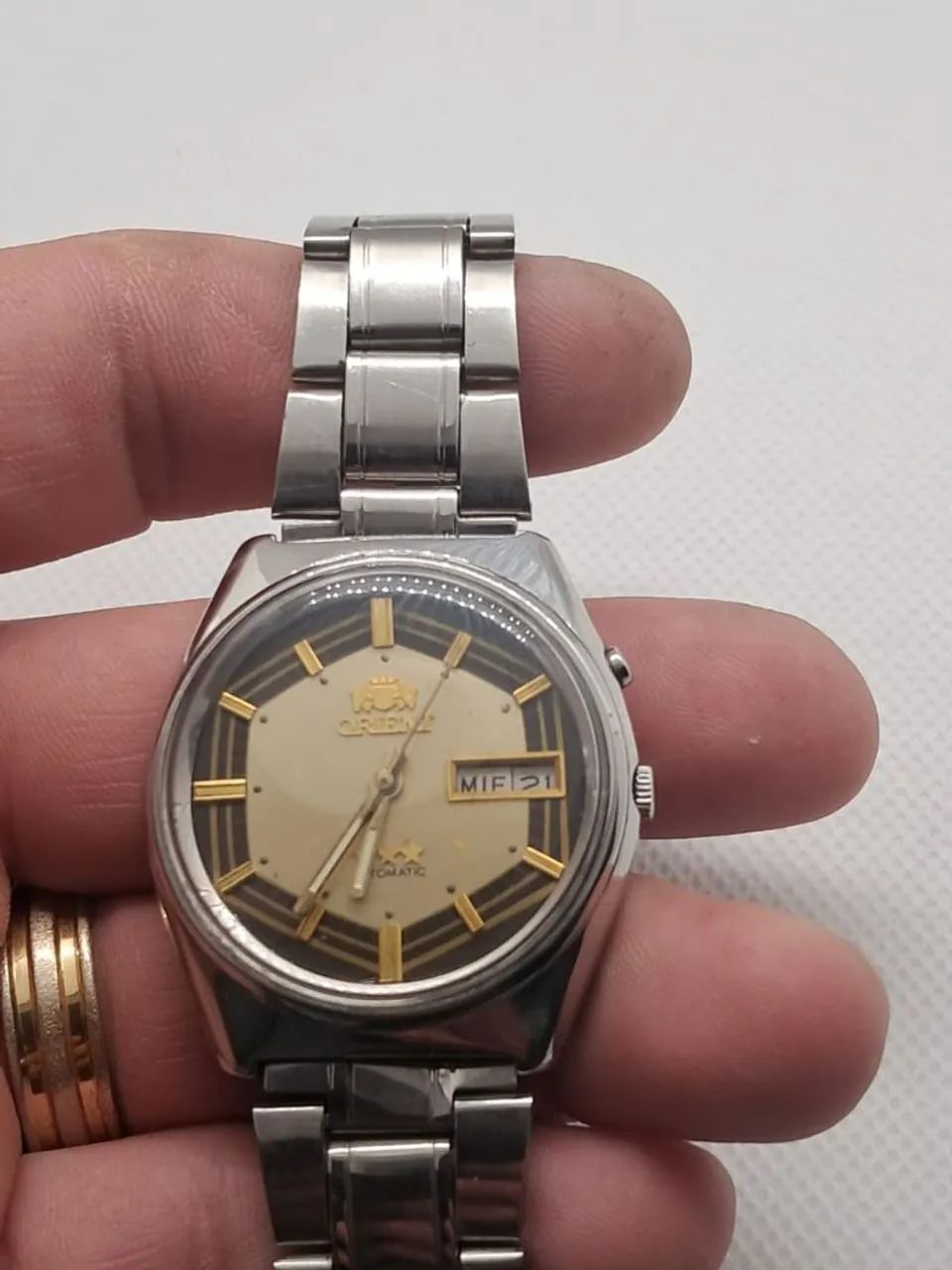 Relogio orient automático listras