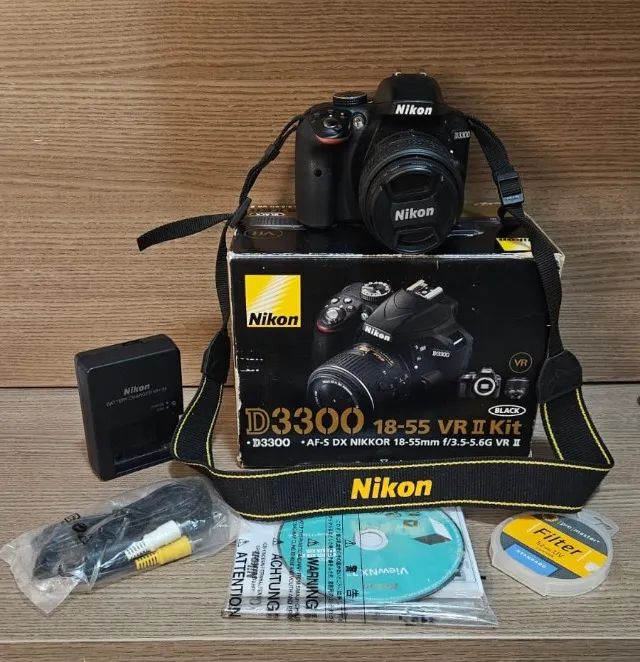 Nikon D3300 + Lente 18-55mm VR II Kit - Câmeras e Filmadoras - Boa