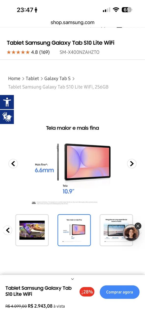 Tablet Samsung s10 lite 256 gb 5g - Foto 2