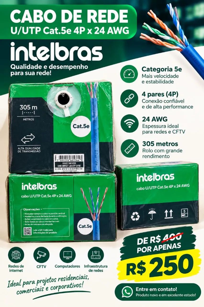 CABO DE REDE INTELBRAS CAT.5e