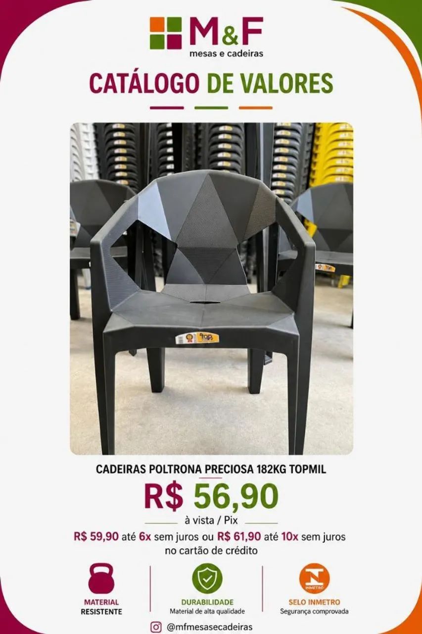Cadeiras de plástico NOVAS DE FÁBRICA - Foto 3
