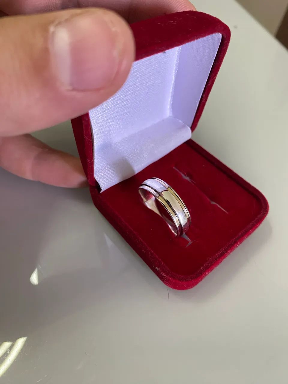 Aliança de prata masculina