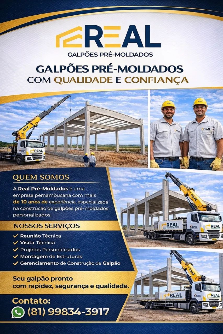 Galpões  Pré Moldados - Personalizados(Pernambuco)